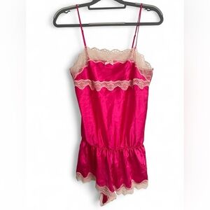 Victoria’s Secret Pink Romper with Lace Trim Sleepwear
